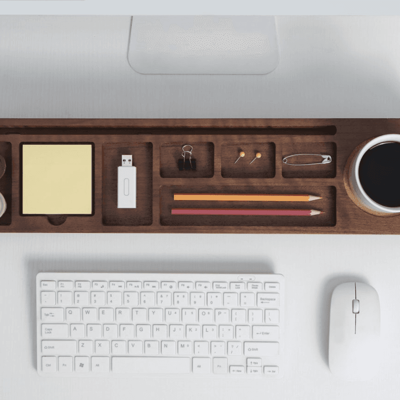 SmartHub Walnut Desk Organizer